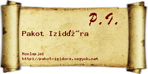 Pakot Izidóra névjegykártya
